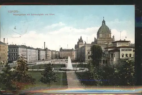 Leipzig Reichsgericht mit Schmuckplatz und Villen Kat. Leipzig