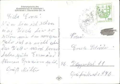 Wiehl Gummersbach Erholungsheim des Kirchenkreises W Elberfeld / Wiehl /Oberbergischer Kreis LKR