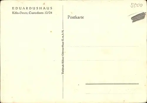 Koeln Eduardushaus Koeln Deutz Kat. Koeln