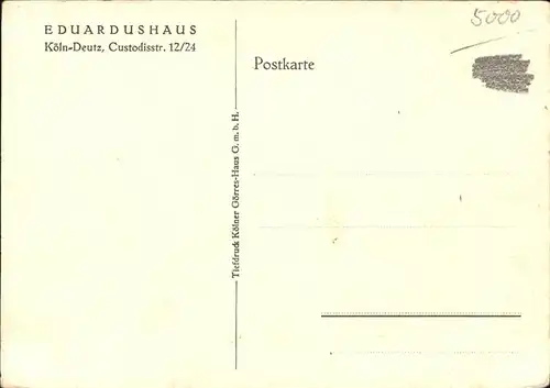 Koeln Eduardushaus Koeln Deutz Kat. Koeln
