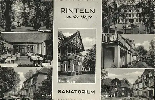 Rinteln Sanatorium Alter Giebel Altes Zimmer Park Eingang Kat. Rinteln