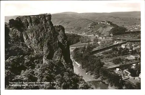 Bad Muenster Stein Ebernburg Blick auf Rheingrafenstein und Ebernburg / Bad Muenster am Stein-Ebernburg /Bad Kreuznach LKR