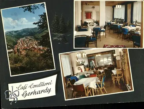 Bad Lauterberg Ortsansicht Cafe Conditorei Gerhardy Teilansichten Kat. Bad Lauterberg im Harz