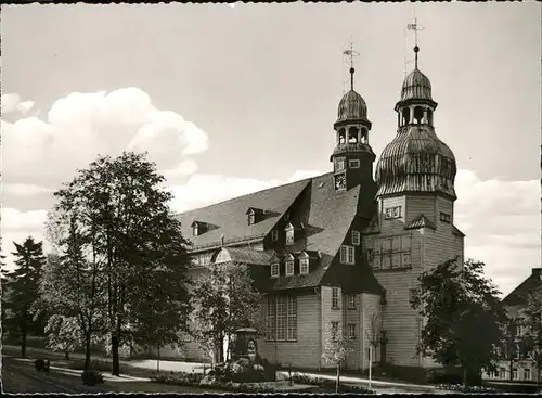 Clausthal Zellerfeld Marktkirche 1642 erbaut   Groesste Holzkirche Deutschlands Kat. Clausthal Zellerfeld
