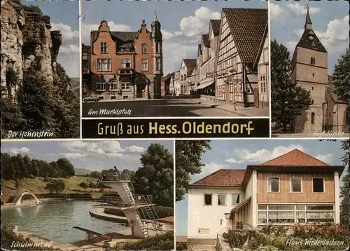 Hessisch Oldendorf Hohenstein Marktplatz Schwimmbad Ev Kirche Kat. Hessisch Oldendorf