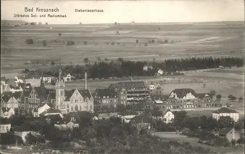 Bad Kreuznach Ortsansicht mit Sol und Radiumbad Diakonissenhaus Kat. Bad Kreuznach