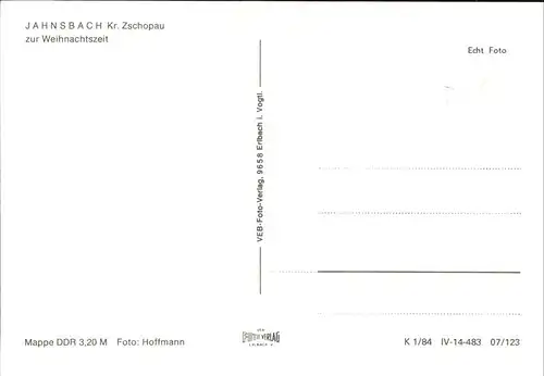 Jahnsbach Weihnachtszeit Kat. Zschopau