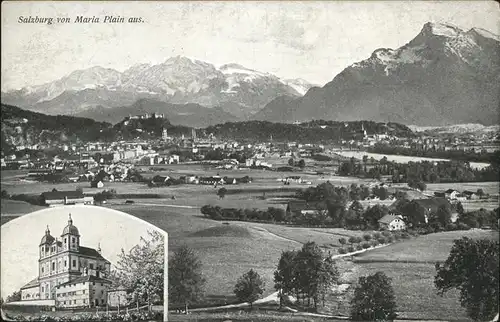 Salzburg Oesterreich Teilansicht Salzburg von Maria Plain Festung Karwendelgebirge Kat. Salzburg