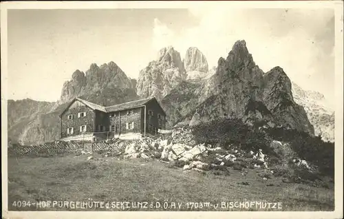 Filzmoos Hofpuergelhuette Bischofsmuetze Gosaukamm Dachsteingebirge Kat. Filzmoos