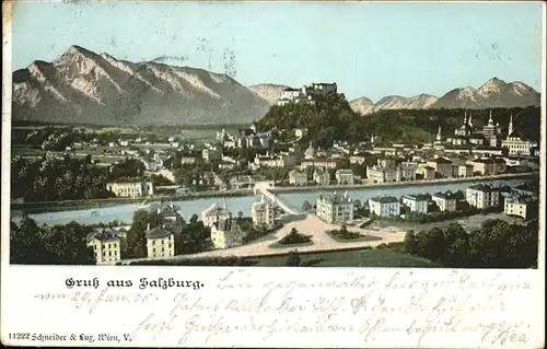 Salzburg Oesterreich Teilansicht Salzburg Festung Salzach Kat. Salzburg