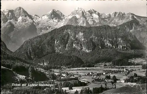 Unken Panorama Unken mit Loferer Steinberge Saalachtal Kat. Unken