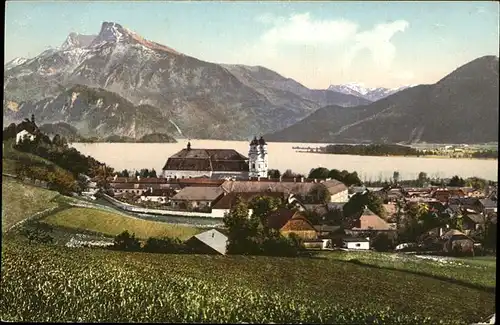 Mondsee Salzkammergut Kloster Mondsee Schafberg Salzkammergut / Mondsee /Traunviertel