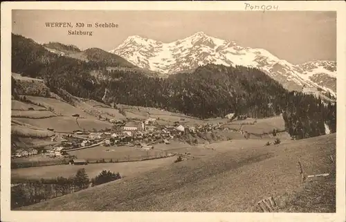 Werfen Salzburg Panorama Werfen Tennengebirge Kat. Werfen