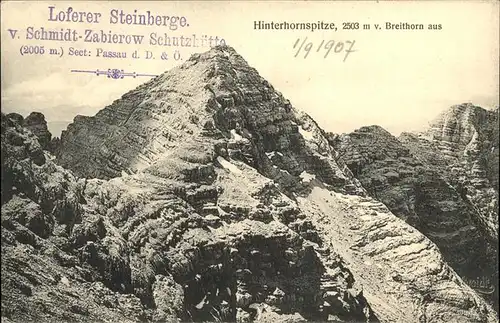 Lofer Loferer Steinberge Hinterhornspitze vom Breithorn aus Kat. Lofer