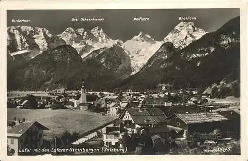 Lofer Panorama Lofer Saalachtal Steinberge Vorderhorn Drei Ochsenhoerner Reifhorn Breithorn Kat. Lofer