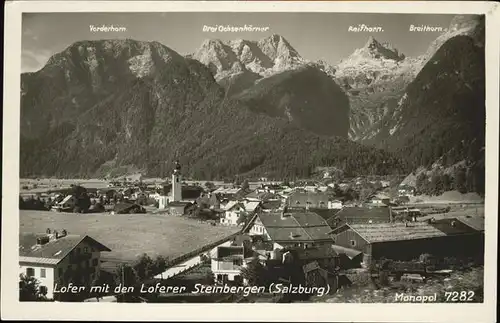 Lofer Panorama Lofer Saalachtal Steinberge Vorderhorn Drei Ochsenhoerner Reifhorn Breithorn Kat. Lofer