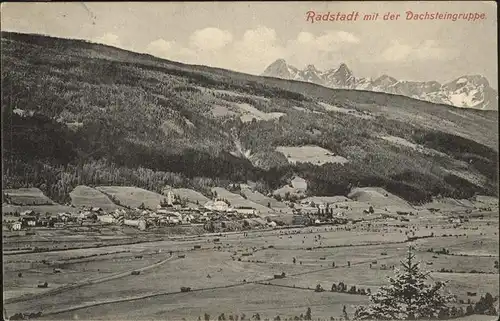 Radstadt Panorama Radstadt mit Dachsteingebirge Kat. Radstadt