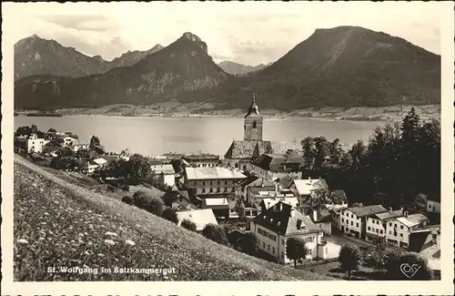 St Wolfgang Salzkammergut Teilansicht St. Wolfgang Kirche Salzkammergut Rettenkogel Sparber Pleckwand Kat. St. Wolfgang im Salzkammergut