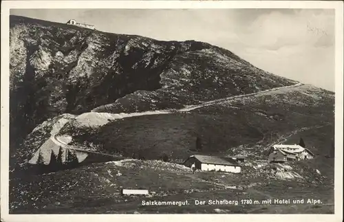 St Wolfgang Salzkammergut Schafberg mit Hotel und Alpe Salzkammergut Kat. St. Wolfgang im Salzkammergut