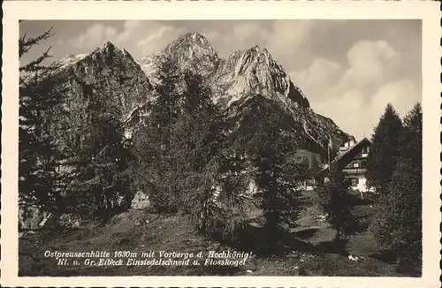 Werfen Salzburg Ostpreussenhuette Vorberge des Hochkoenig Eibleck Einsiedelschneid Flosskogel Kat. Werfen