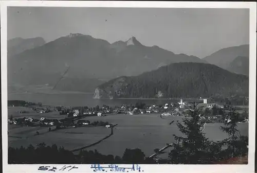 Strobl Teilansicht Strobl am Wolfgangsee Schafberg Salzkammergut Kat. Strobl