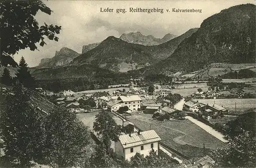 Lofer Teilansicht Lofer Saalachtal Reitergebirge Blick von Kalvarienberg Kat. Lofer