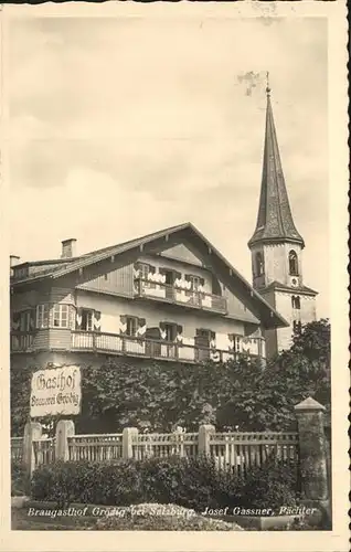 Groedig Gasthof Groedig Kirche Flachgau Kat. Groedig