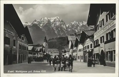 Kuchl Marktgasse Kirche Blick zum Hohen Goell Tennengau Kat. Kuchl