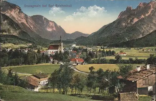 Grossgmain Teilansicht Grossgmain Kirche Untersberg Lattengebirge Kat. Grossgmain