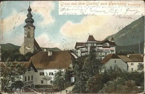 Grossgmain Gasthaus zum Untersberg Kirche Kat. Grossgmain