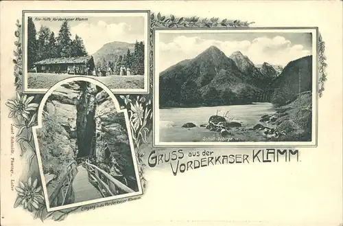 Lofer Schlucht Vorderkaser Klamm Almhuette Saalach Schuettgebirge Steinberge Kat. Lofer