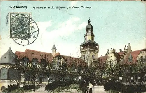 Wiesbaden Restaurant Aussichtsturm Neroberg Kat. Wiesbaden