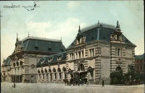 Duesseldorf Haupbahnhof Pferdekutsche Kat. Duesseldorf