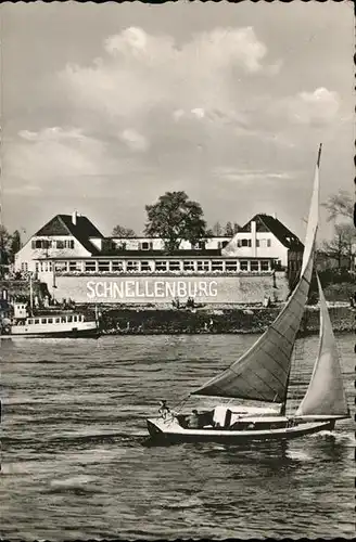 Duesseldorf Rheinrestaurant Schnellenburg Franz Herringer Segelboot Kat. Duesseldorf