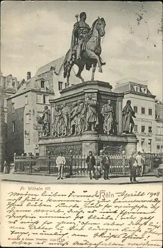 Koeln Denkmal Fr. Wilhelm 3 Kat. Koeln