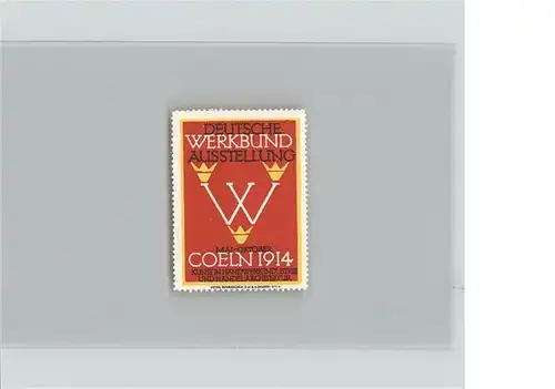 Koeln Briefmarke Deutsch Werkbung Ausstellung 1914 Kat. Koeln