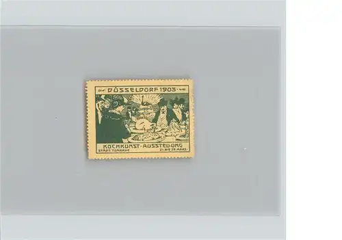 Duesseldorf Briefmarke Kochkunstausstellung 1903 Kat. Duesseldorf