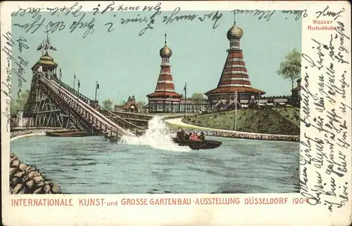 Duesseldorf Kunst- und Gartenbauaustellung 1904 Wasserrutschbahn