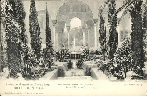 Duesseldorf Kunst- und Gartenbauaustellung 1904 Maurischer Garten im Diorama