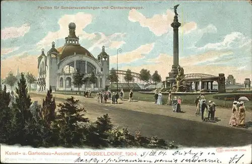 Duesseldorf Kunst- und Gartenbauaustellung 1904 Pavillon Centaurengruppe
