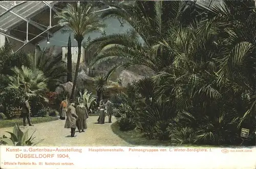 Duesseldorf Kunst- und Gartenbauaustellung 1904 Hauptblumenhalle flanieren