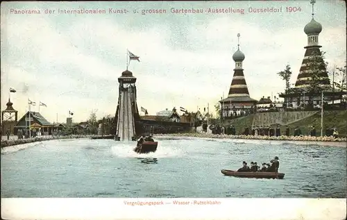 Duesseldorf Internationale Kunst- und Gartenbauausstellung 1904 Wasserrutschbahn