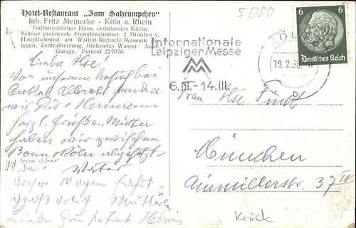 Koeln Hotel Restaurant zum Salzruempchen