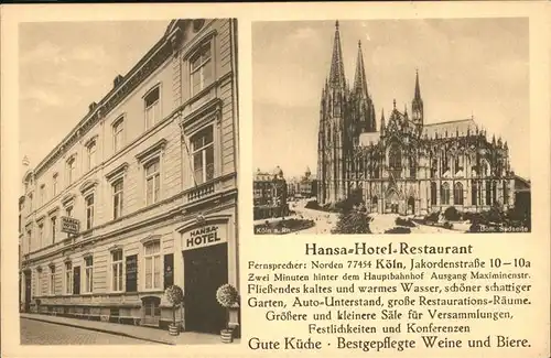 Koeln Hansa Hotel Restaurant Dom 