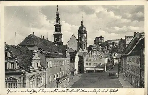 Pirna Obermarkt Rathaus Marienkirche