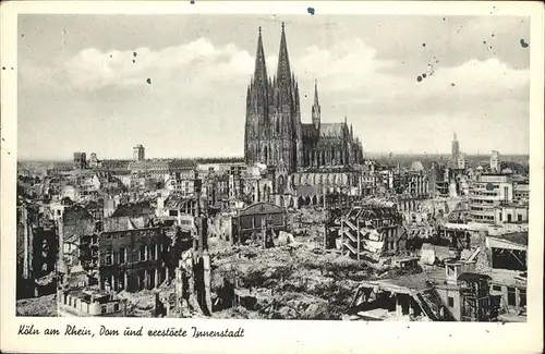 Koeln Dom zerstoerte Innenstadt