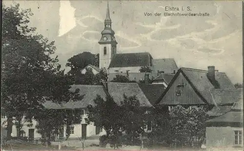 Elstra Teilansicht Elstra Kirche Blick von Bischofswerdaerstrasse