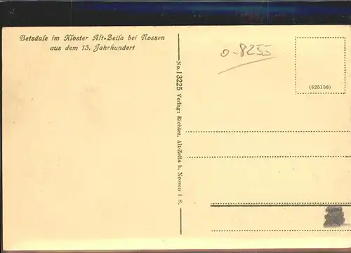 Nossen Kloster Altzella Betsaeule aus dem 13. Jahrhundert Klosterpark