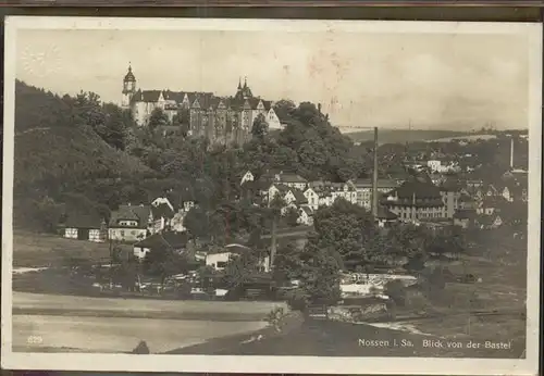 Nossen Schloss Blick von Bastei