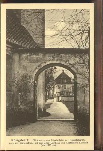 Koenigsbrueck Friedhofstor der Hospitalkirche Gartenstrasse Kat. Koenigsbrueck